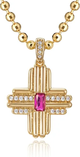 Vista 150 de Fettero - Collar con dije de cruz de fe, chapado en oro de 14 K, cadena fina, minimalista, simple, pequeña, para oración, regalo de joyería religiosa