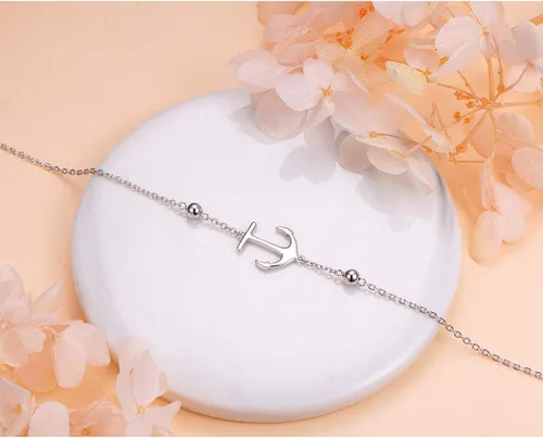 Vista 8 de Tobillera de plata de 925 para mujer, chica, para uso bohemio, playa, ajustable, para regalo de cumpleaños