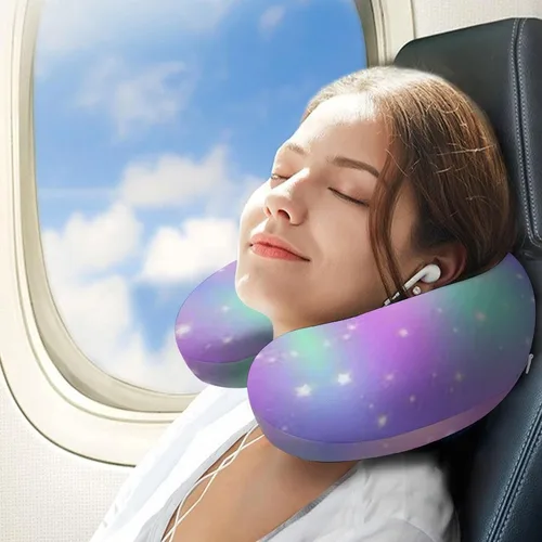 Vista 3 de Almohada personalizada de espuma viscoelástica en forma de U, añade tu texto fotográfico, almohada suave personalizada para el cuello, cojín cómodo