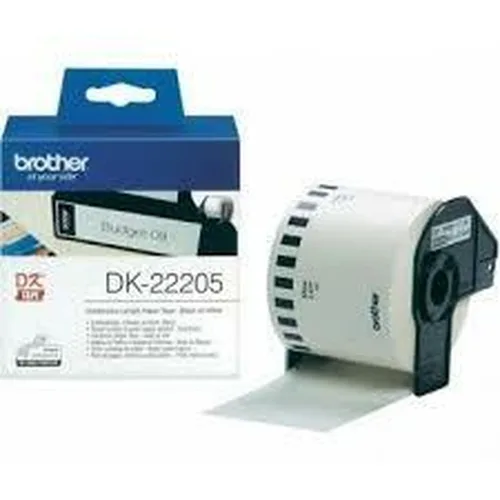 Vista 4 de Rollo de Papel Contínuo Brother DK-22205 Negro/Blanco (3 Unidades)
