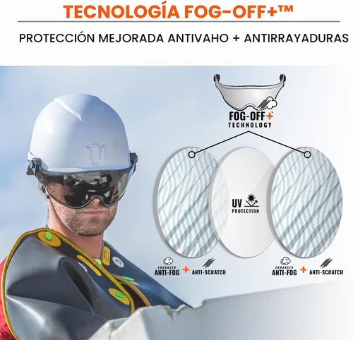 Vista 4 de Ergodyne Skullerz 8991 - Visera para casco de seguridad, antivaho Transparente antivaho