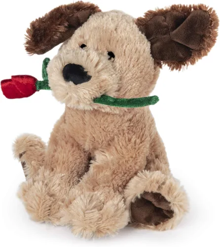 Vista 3 de GUND Peluche de perro de San Valentín de Deangelo con rosa roja