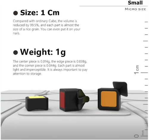 Vista 5 de Mini cubo 3x3 – Cube Lab 0.4x0.4x0.4 in cubo pequeño, cubo mágico suave más pequeño, regalo para niños y adultos (rosa)