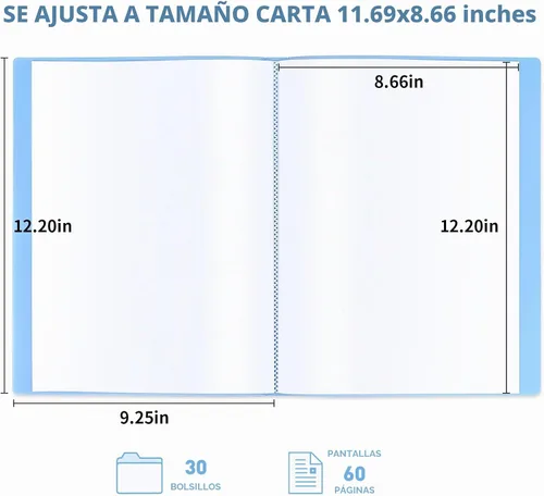 Vista 3 de Smarpau Paquete de 5 carpetas de libros de exhibición con 30 fundas de plástico de bolsillo