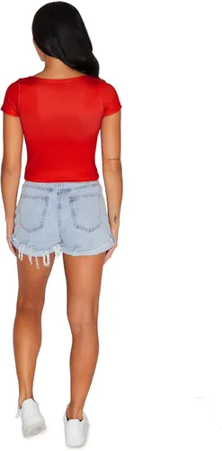 Vista 149 de Lojobands Camiseta corta ajustada para mujer, hecha en Estados Unidos, talla única