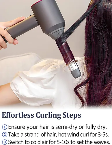 Vista 6 de Varitas rizadoras automáticas con 2 rizadores para secador de pelo supersónico Dyson Airwrap, herramienta de hierro para peinar cabello largo