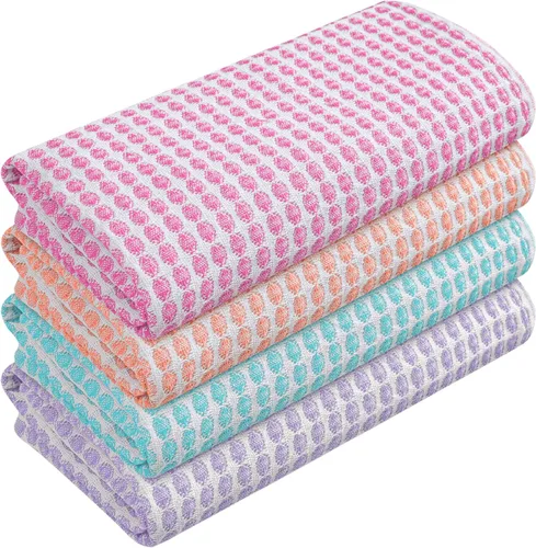 Vista 54 de TWINY threads Juego de toallas de cocina con diseño de diamante, 100% algodón, trapos grandes y trapos de lavado, absorbentes de secado rápido