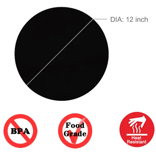 Vista 2 de Tapete de silicona para microondas de 12 pulgadas, tapete giratorio antiadherente para cocina, tapete multiusos resistente al calor, paquete de 2