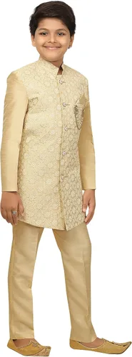 Vista 3 de AHHAAAA Kids Ethnic Indo Western Sherwani and Pyjama Set for Boys 4111
