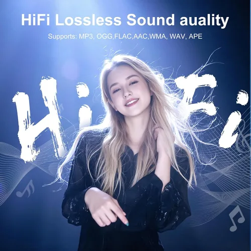 Vista 5 de Reproductor MP3 de 128 GB con Bluetooth Negro, reproductor de música SWOFY M4 con Bluetooth 5.4, reproductor MP3 portátil de alta fidelidad de 2.4