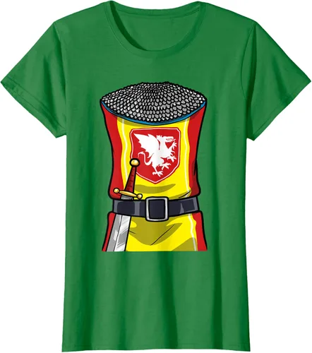 Vista 34 de Disfraz medieval de caballero de Halloween, camiseta para niños con espada de armadura, Negro, S