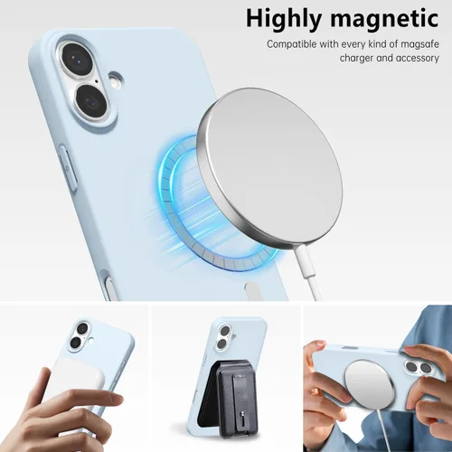 Vista 6 de oakxco Magsafe Silicone Mobile Phone Case Colourful Ultra Thin Slim Case Plain Mobile Phone Case Girls Magnetic Inductive Charging Protective Case