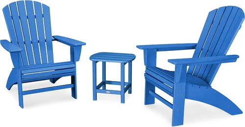 Vista 12 de POLYWOOD Juego de sillas Adirondack de 3 piezas náuticas con mesa auxiliar Aruba