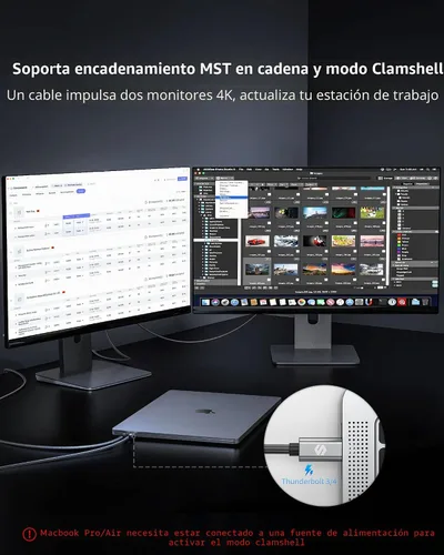 Vista 4 de Cable USB C a DisplayPort 1.4 Silkland 1 m [8K@60Hz, 4K@144Hz 120Hz, 2K@240Hz], Cable Tipo C a DP de 5K, [32.4 Gbps, Compatible con Thunderbolt 4/3]