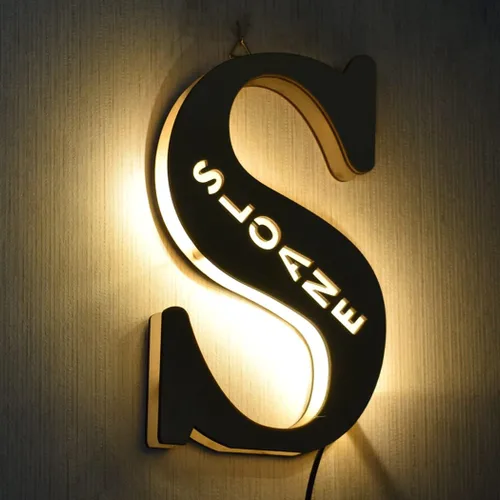 Vista 7 de Luz nocturna LED personalizada, letra inicial de madera grabada con nombre para familiares amigos, alfabeto, dormitorio, boda, Navidad, Halloween y j