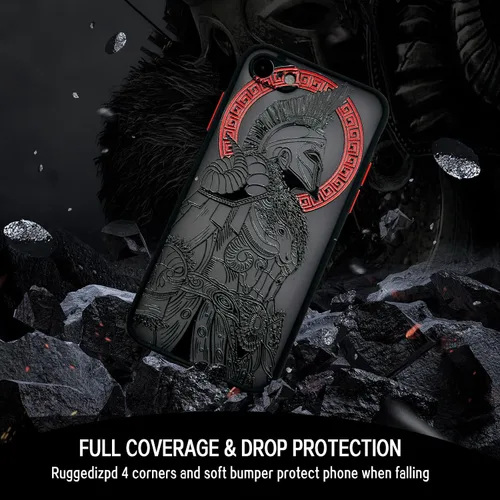 Vista 2 de Cool Gladiator - Funda para teléfono con relieve 3D, compatible con iPhone 7/8/SE, transparente esmerilado y moderno