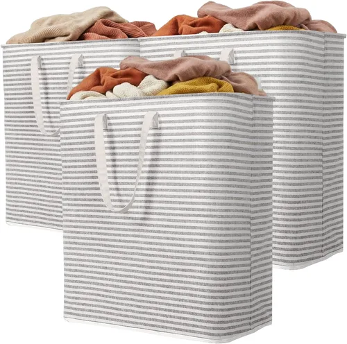 Vista 37 de Lifewit 75L x 2 Pack Collapsible Laundry Hamper Large,Tall Foldable Dirty Clothes Baskets Waterproof, Freestanding Double Bags with Easy Carry