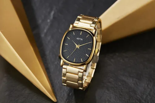 Vista 4 de GORBEN Unisex cuadrado redondo retro oro correa de acero inoxidable analógico cuarzo elegante relojes de pulsera