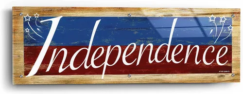 Vista 2 de Epic Art 'Independence' por Ed Wargo, arte de pared de vidrio acrílico, 36"x12