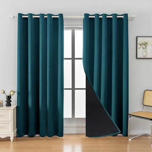 Vista 29 de Anytime Juego de 2 paneles de cortinas 100% opacas, con aislamiento térmico para dormitorio, paneles de sombreado completo