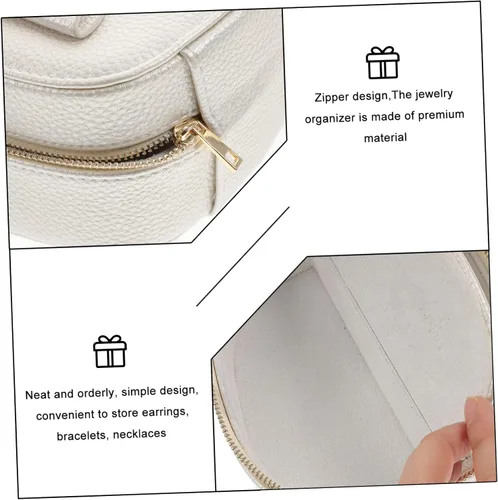Vista 3 de Holibanna Caja de almacenamiento de joyería de 3 piezas de joyería de mujer pequeña caja de viaje niña joyería regalos personalizados para mujeres