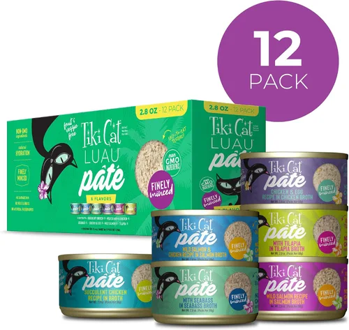 Vista 2 de Tiki Cat Luau - Alimento húmedo para gatos, paquete variado, latas de 2.8