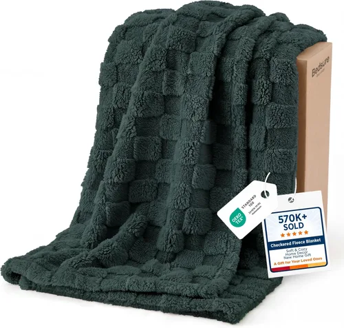 Vista 19 de Bedsure GentleSoft - Manta verde salvia para sofá, manta de forro polar a cuadros, regalos de Navidad para mujeres, hombres y niñas, bonita manta