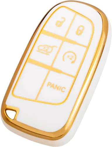 Vista 9 de OFFCURVE para Jeep Dodge Funda para Llavero, Funda de Protección de TPU Blanda Compatible con Jeep Grand Cherokee Renegade Chrysler 200 300 Dodge