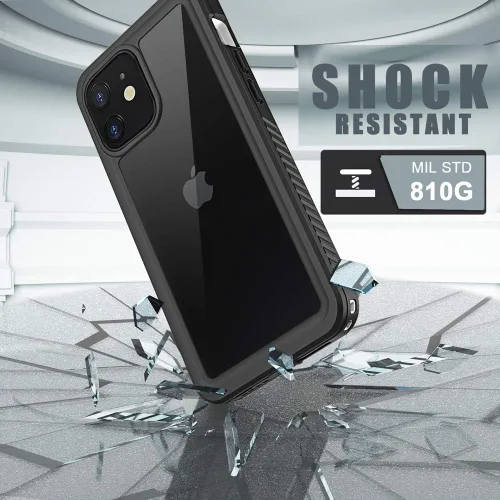 Vista 6 de Diverbox - Funda impermeable para iPhone 12, resistente al agua, a prueba de golpes, a prueba de polvo, IP68 de cuerpo entero, protector de pantalla