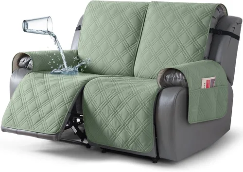 Vista 40 de TAOCOCO Fundas para Sillón de Dos Plazas Reclinable 100% Impermeables, Fundas Divididas para Loveseat Reclinable, Funda Antideslizante para Sofá