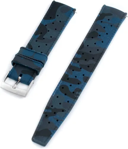 Vista 15 de StrapHabit Correa de reloj de liberación rápida estilo tropical de goma FKM 18mm, 19mm, 20mm, 21mm, 22mm Negro