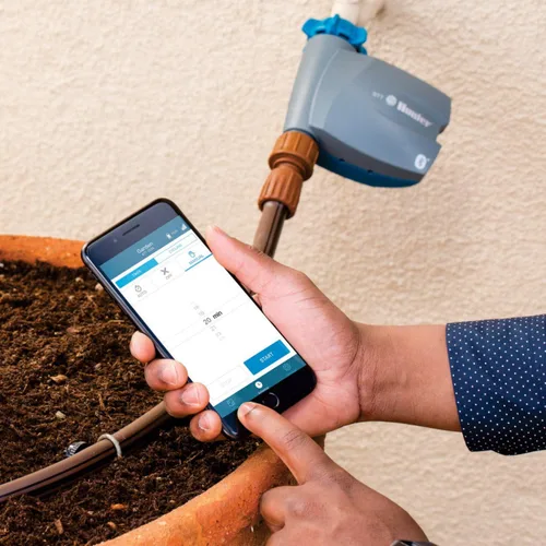 Vista 4 de Hunter BTT - Temporizador de manguera Bluetooth, temporizador de agua inteligente para grifo al aire libre, riego controlado por aplicación
