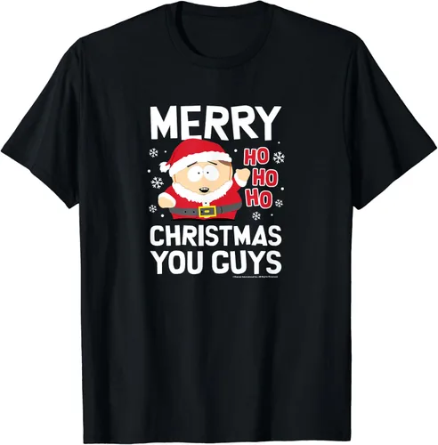 Vista 2 de South Park - Camiseta con texto en inglés Merry Christmas, Negro