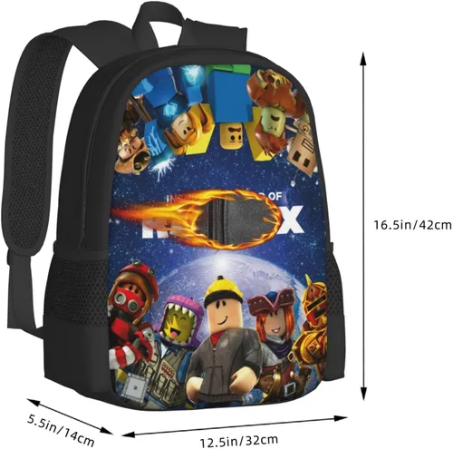 Vista 3 de VICTOMERS Mochila para juegos de 16.5 pulgadas, impresa en 3D, mochila ligera de gran capacidad, mochila casual para adultos, Mochila- 1, Mochilas