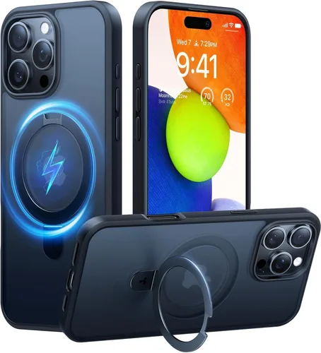 Vista 12 de TORRAS Funda magnética con función atril para iPhone 13/iPhone 14 [compatible con MagSafe], soporte resistente y versátil, grado militar, a prueba