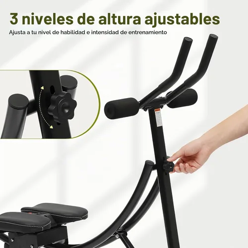 Vista 3 de Abdominal Crunch Coaster, Height Adjustable Ab Trainer Abdominal Whole with LCD Monitor & Six Silent Rollers, Body Workout Machine for Home