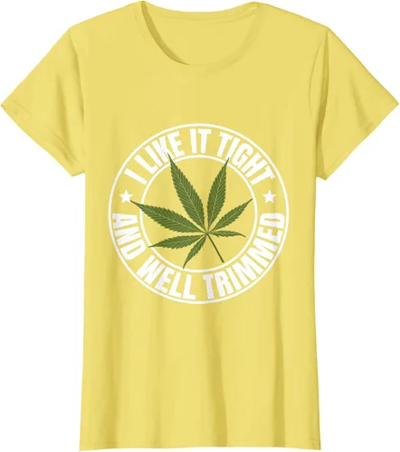 Vista 30 de Weed Cannabis Medical Marihuana I Like It Camiseta ajustada y recortada, Negro, S