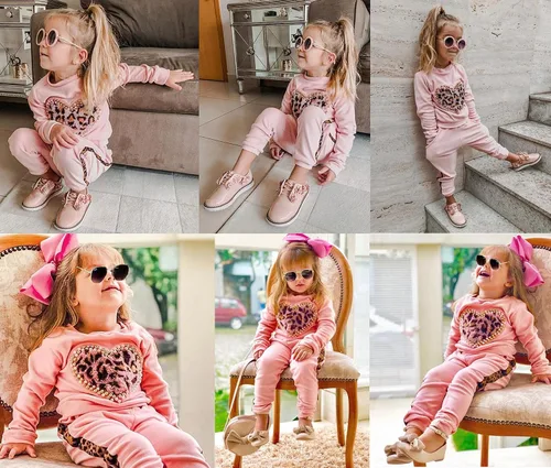 Vista 15 de GOOCHEER Conjunto de ropa de manga larga para niña pequeña, camisa y pantalones para niña, conjunto de ropa de primavera, otoño e invierno