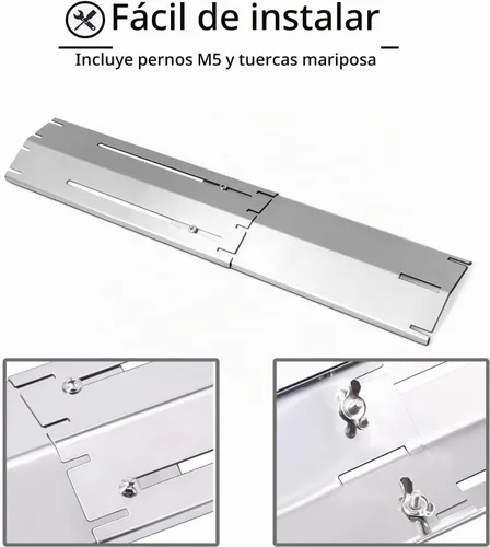 Vista 5 de Protector universal para placa de calor ajustable y resistente, tienda de campaña de calor de acero inoxidable, cubierta de quemador, barra