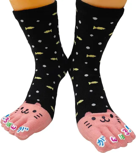 Vista 3 de Women's Cotton Toe Socks,five Finger Socks,Funny and Funky cartoon theme sport Toe Socks