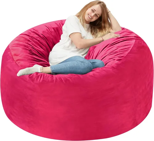 Vista 47 de Homguava - Sillón puff de 3 pies Sillón estilo puff grande de 3 pulgadas con relleno de espuma viscoelástica, sofá suave con funda de terciopelo