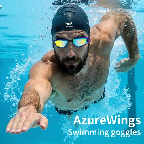 Vista 8 de Paquete de 2 gafas de natación sin fugas, antivaho y UV, gafas de natación para adultos, hombres y mujeres, lentes de policarbonato con espejo HD