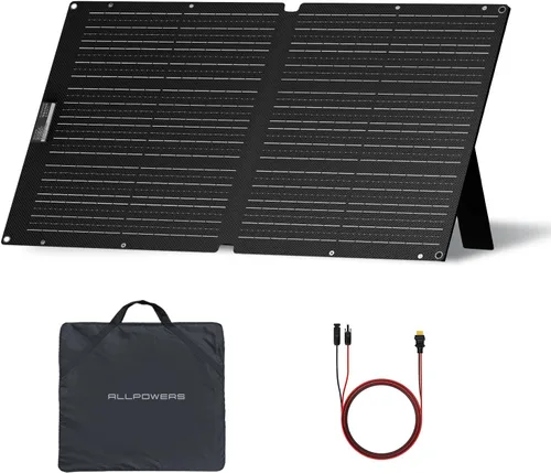 Vista 15 de ALLPOWERS Cargador de panel solar plegable de 21 W y 5 V, kit de carga solar SP002 con 3 salidas USB y 2 entradas USB, panel solar portátil
