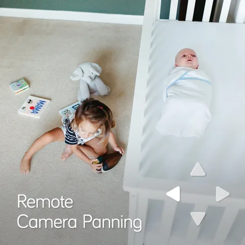 Vista 5 de NANOBÉBÉ Monitor inteligente para bebés: monitor de respiración AI no portátil, detección de movimiento, cámara HD de 1080p con inclinación