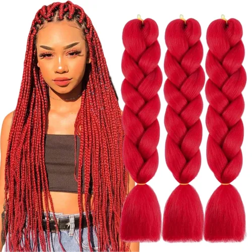 Vista 34 de Beige (613) Cabello trenzado 6 paquetes de extensiones de cabello sintético de 24 pulgadas, extensiones de cabello trenzado Jumbo Ombre trenzado