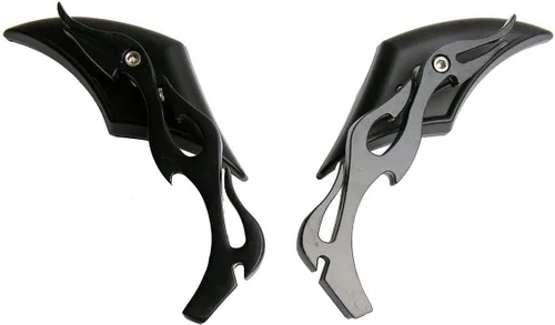 Vista 2 de 1 par de espejos pequeños de motocicleta con diamantes negros compatibles con Harley-Davidson Dyna Street Bob FXDB 2009