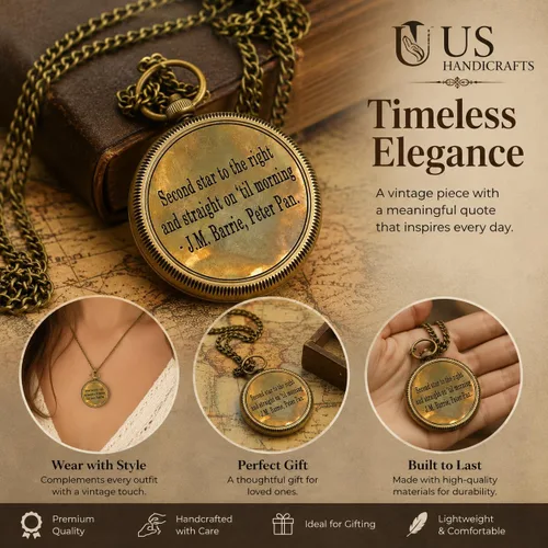 Vista 2 de Second Star to the Right and Straight on Till Morning- Brass Engraved Compass with Wooden Case – Inspirational Birthday, Confirmation, and Baptism