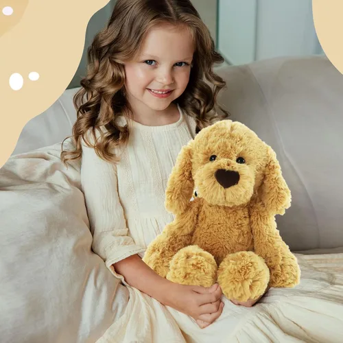 Vista 4 de Furvana The Golden Retriever - Animales de peluche de perros, 10 pulgadas Golden Retriever, regalo ideal de Navidad para niños pequeños, niños