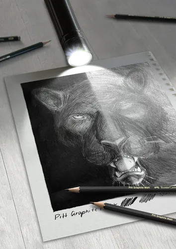 Vista 5 de Faber-Castell 3 Lápices de Grafito Mate Pitt en Lata - 10B, 12B, 14B - Lápices de Grafito Negro Mate