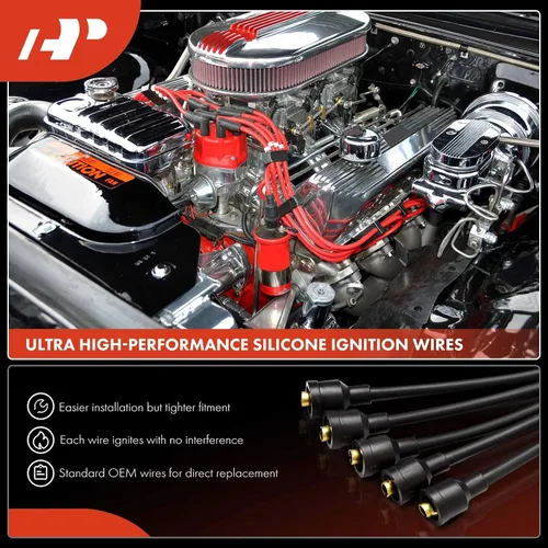 Vista 3 de A-Premium Juego de 6 cables de bujía de encendido compatibles con Jeep Cherokee CJ7 Comanche Scrambler Wagoneer Wrangler Eagle Premier AMC Eagle
